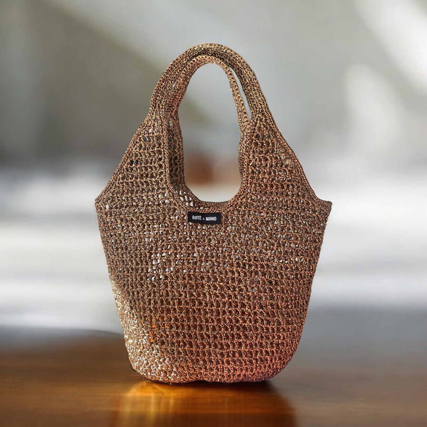 Bote A Mano Brown Raffia Bag