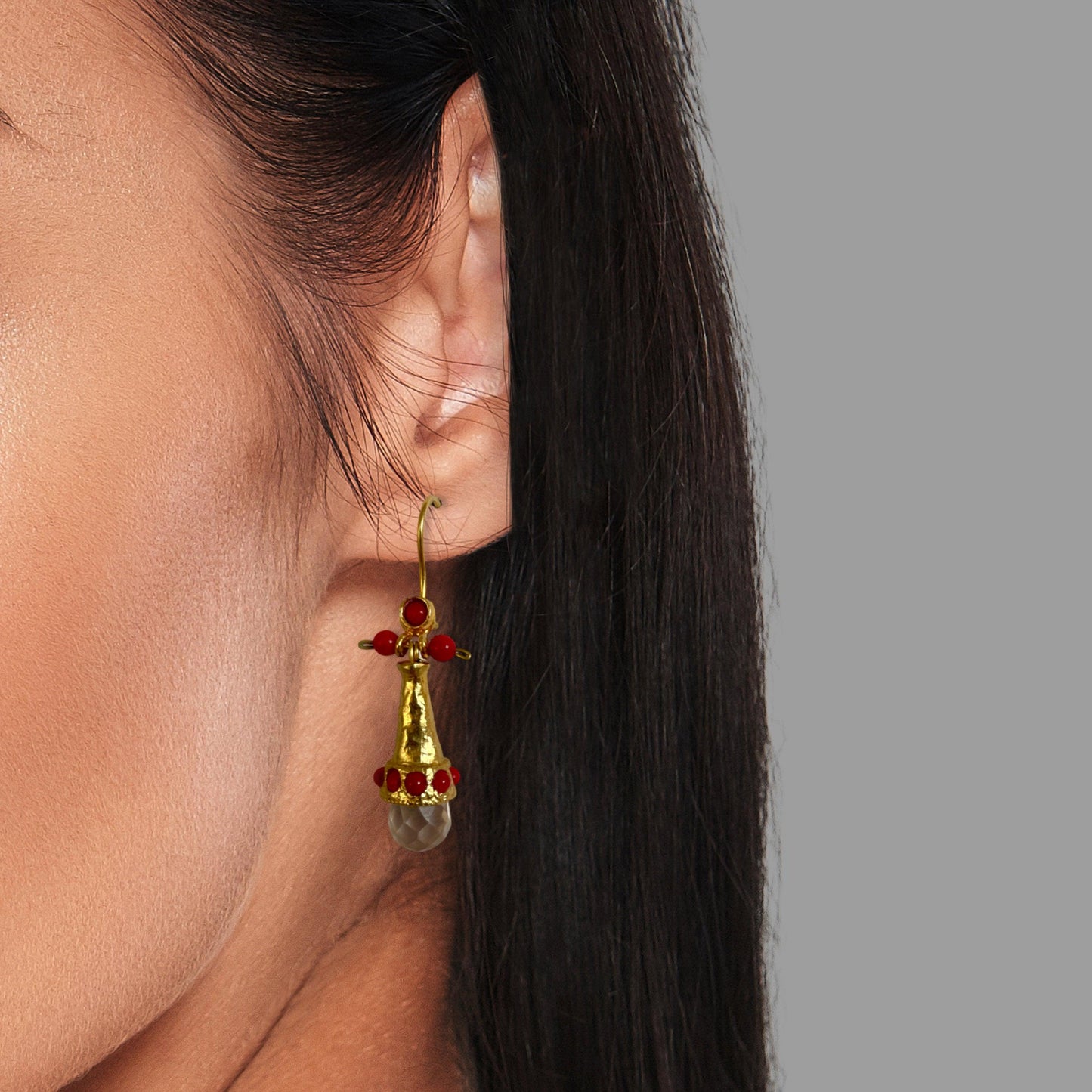 Crystal Coral Earrings - Boté A Mano
