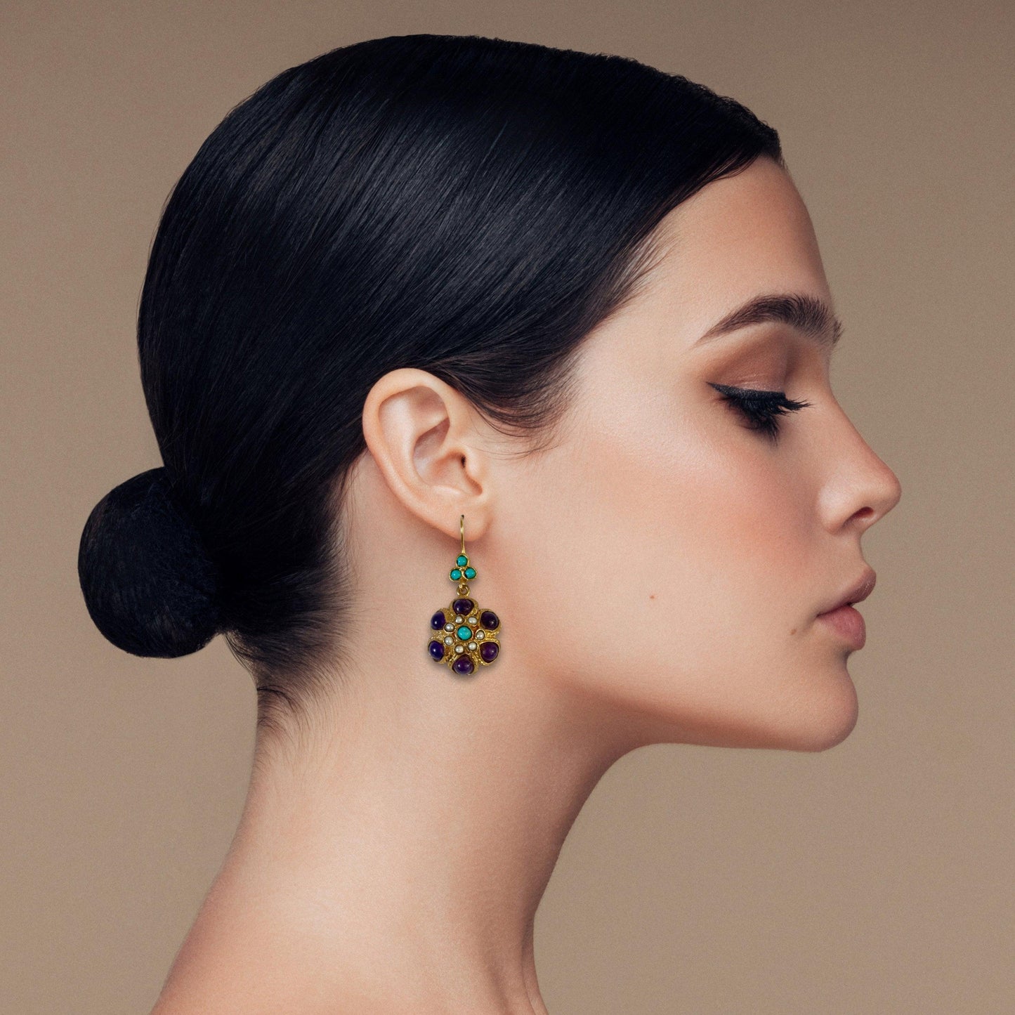 Amethyst Turquoise Earrings - Boté A Mano