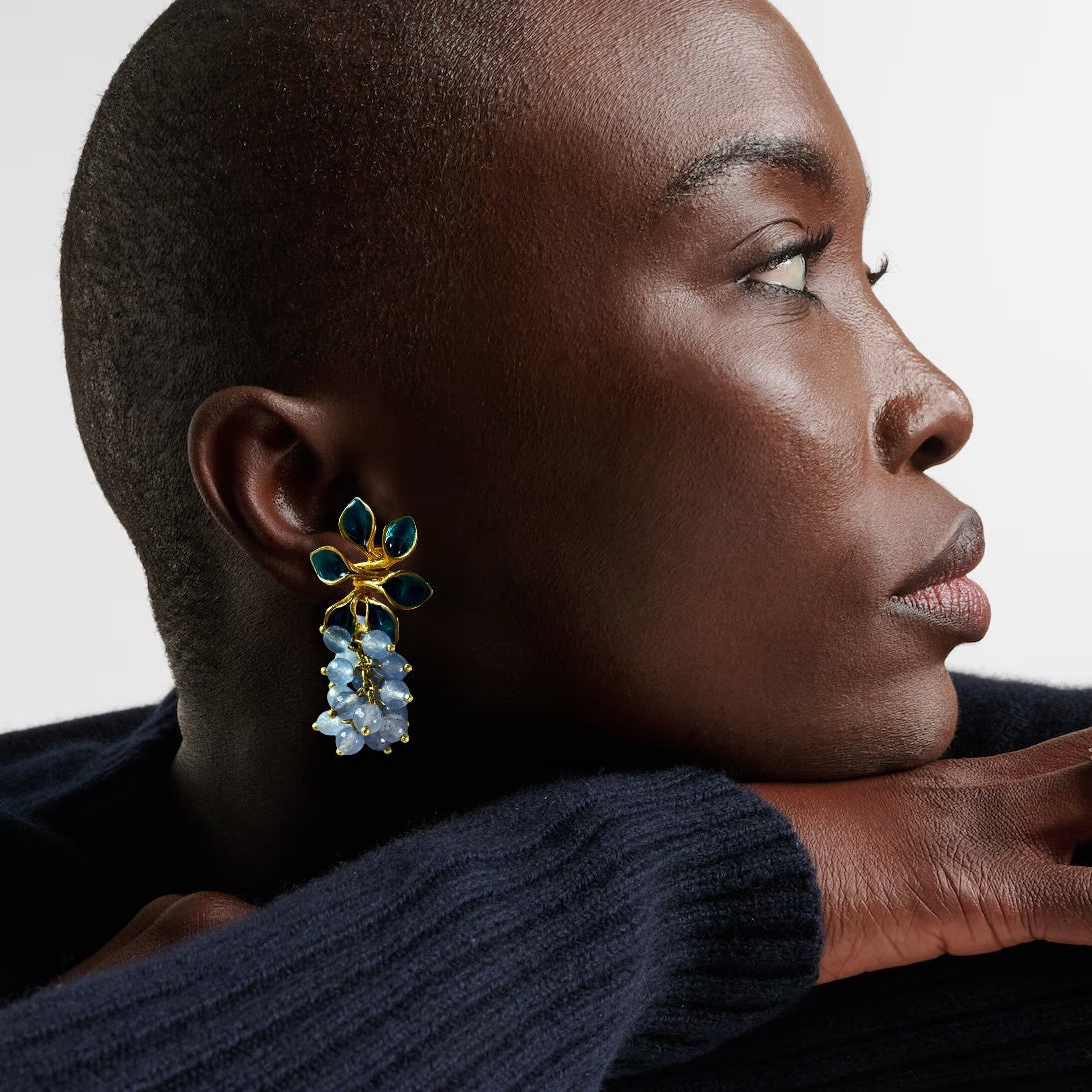 Blue Flower Earrings BOTE A MANO