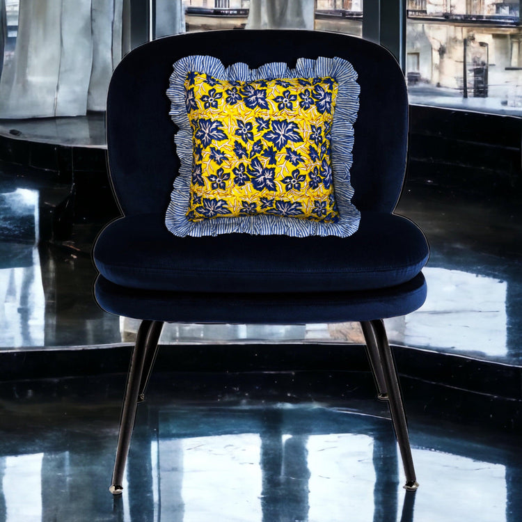 Cotton Cushion 40x 40 cm - Yellow Stripes