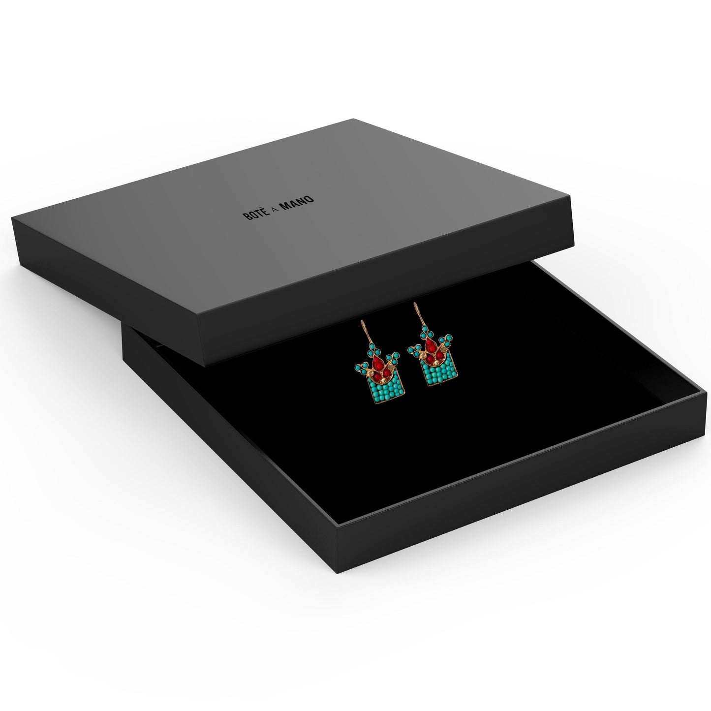 Turquoise Tâj Earring - Boté A Mano