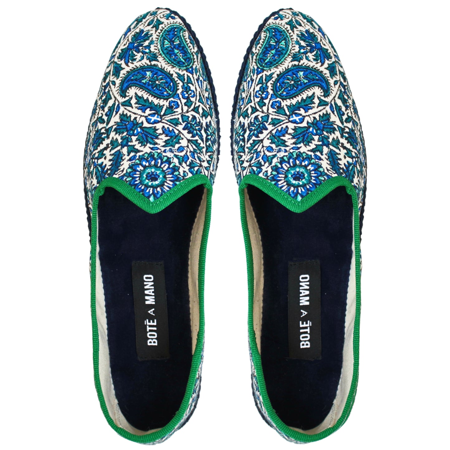 'Bâdum' Blue Floral Venetian Slippers - Boté A Mano