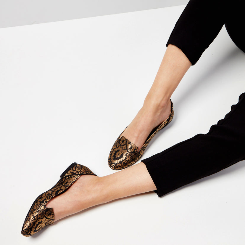 Ballet Flat Shoes, Lotus of Isfahan Flat Shoes - Boté A Mano