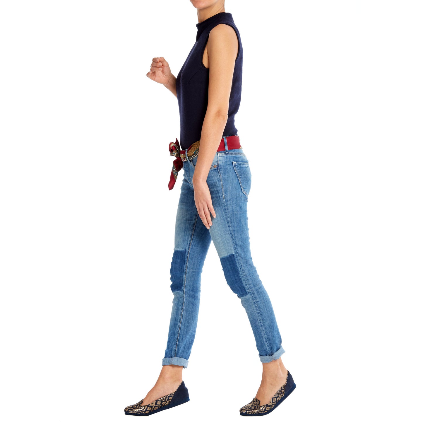 Ballet Flat Shoes, Midnight in Banaras (R) Blue Ballet Flats - Boté A Mano