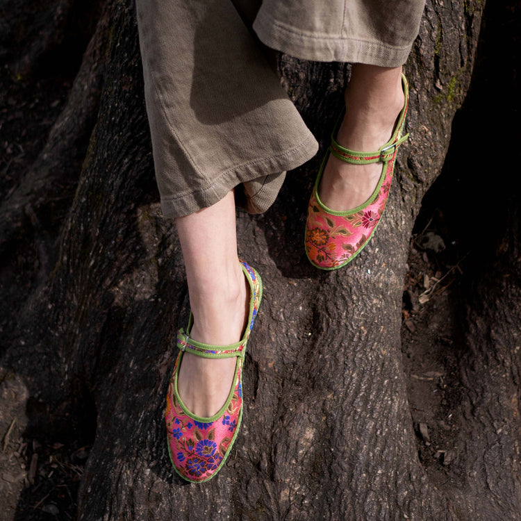 'Rôshaan' Pink Mary Jane Ballet Flats