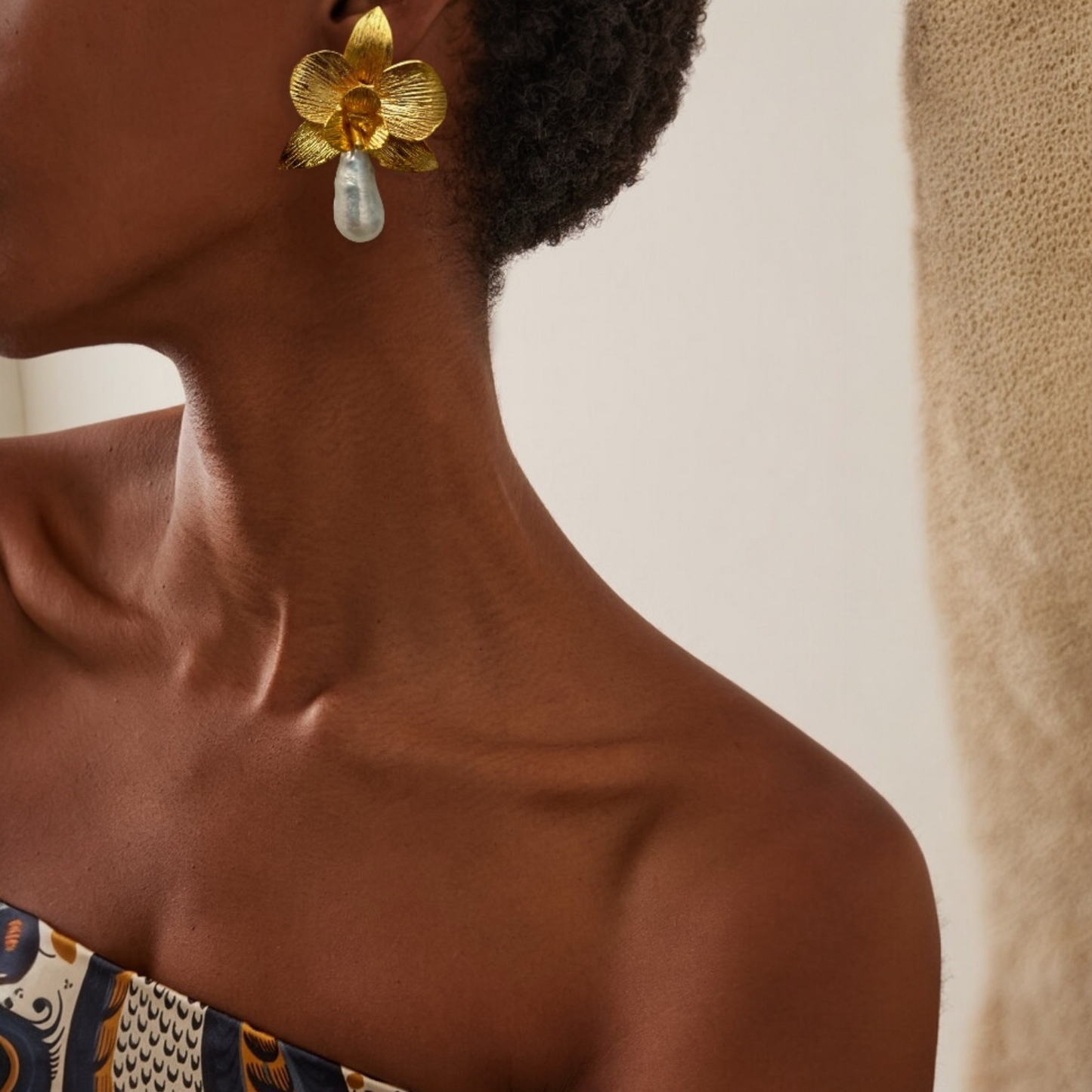 Bote A Mano pearl Floral earrings 