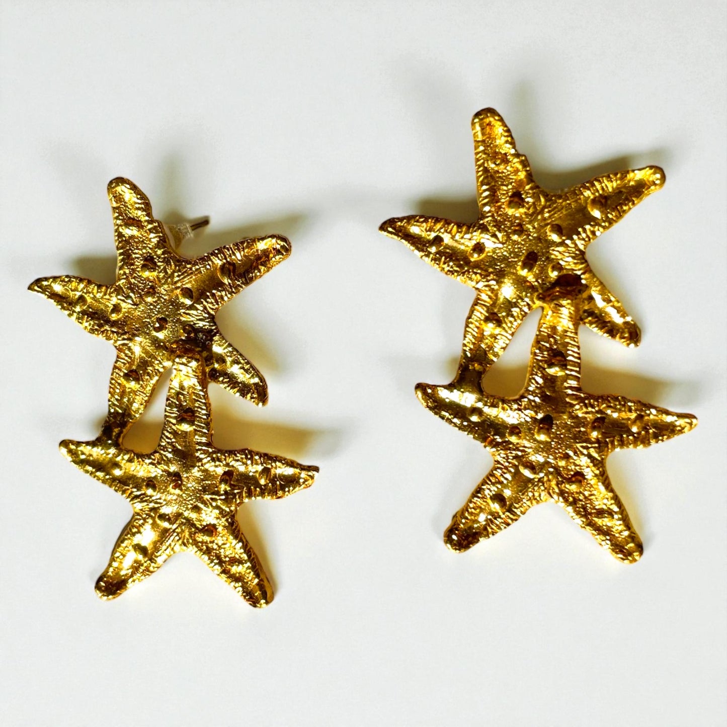 Gold Star Drop Earrings