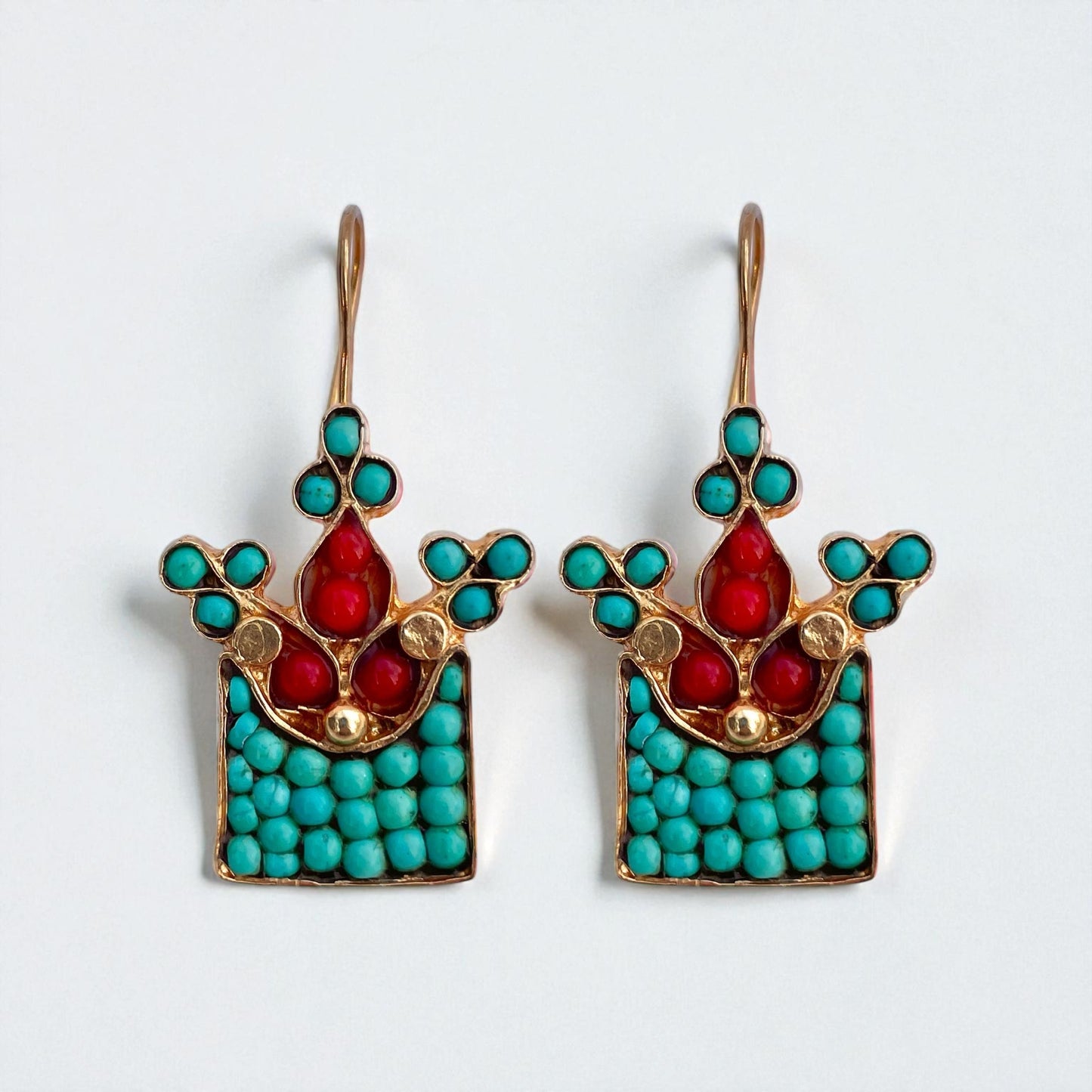 Turquoise Tâj Earring