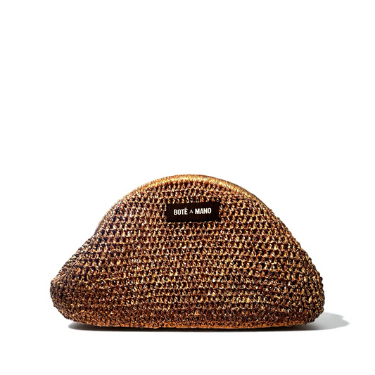 BOTE A MANO BRONZE Raffia CLUTCH