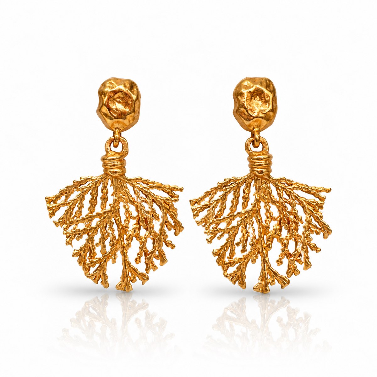 Tree of Life 24K gold-plated statement earrings inspired by Persian design by Bote A Mano