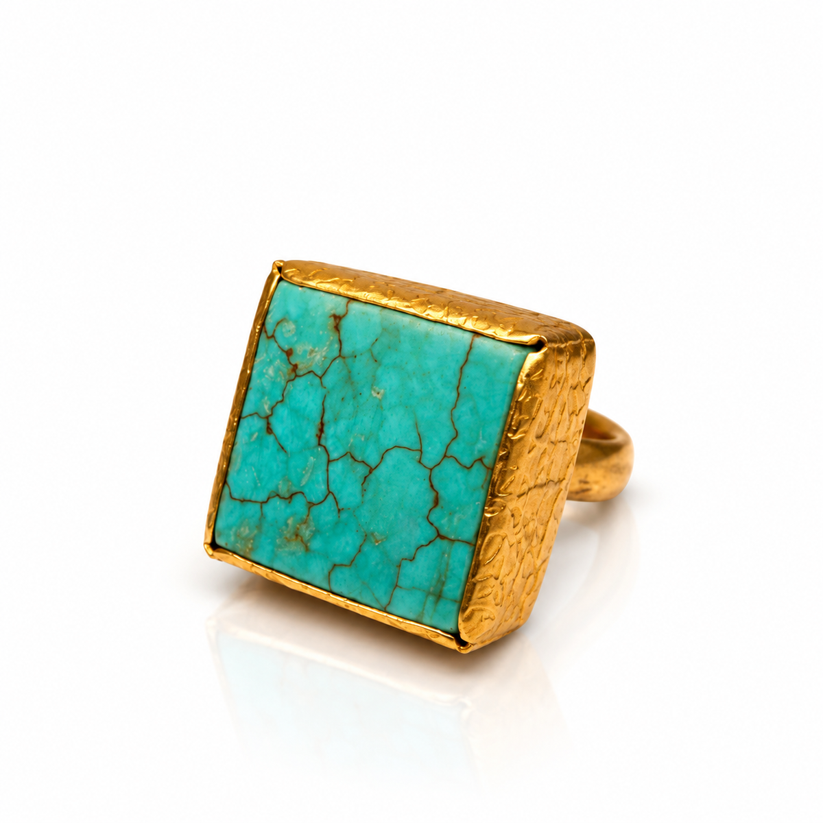 Square Turquoise Statement Ring