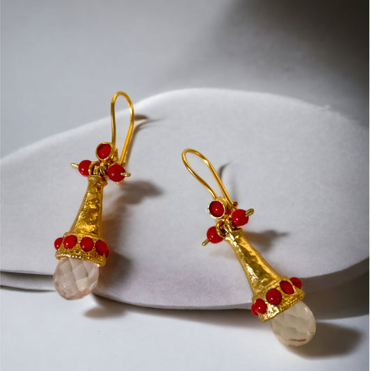 Crystal Coral Earrings