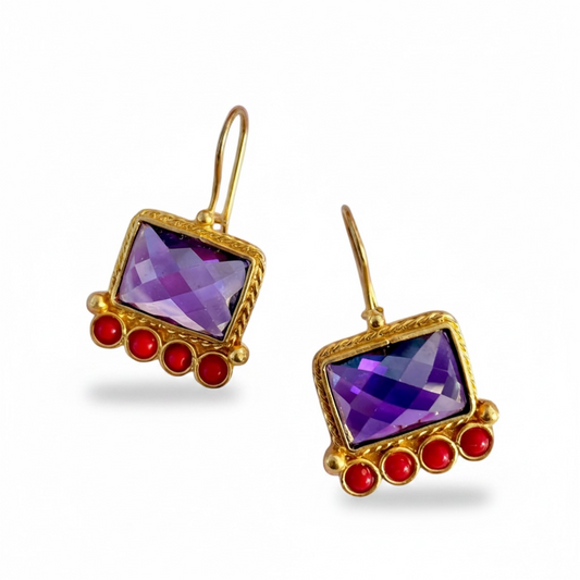 Amethyst Gold Earrings