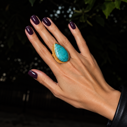Paisley Turquoise Statement Ring
