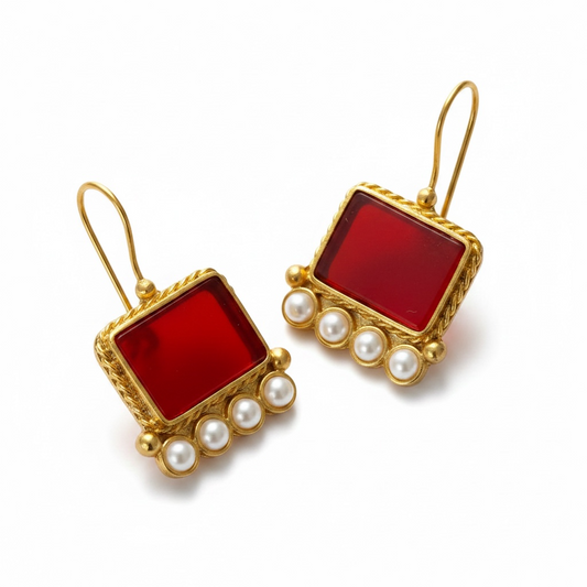 Red Agate Earrings