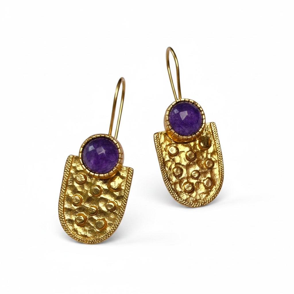 Lapis Lazuli Gold Drop Earrings - Boté A Mano