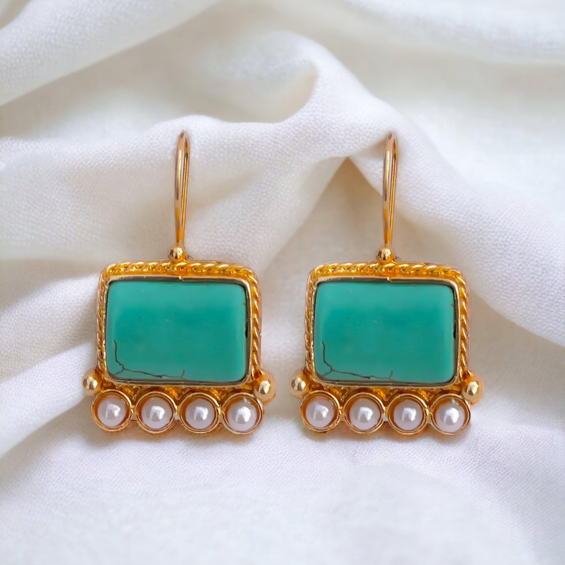 Turquoise Earrings - Boté A Mano