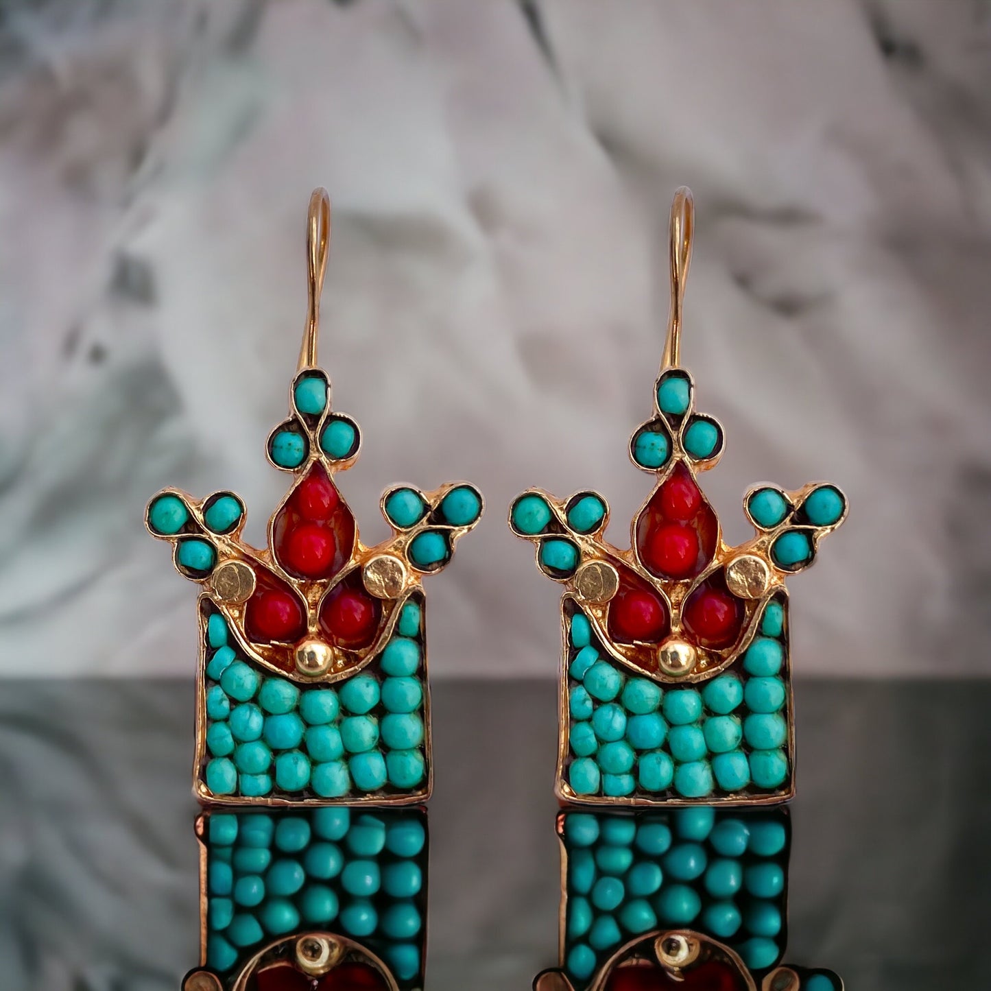 Turquoise Tâj Earring