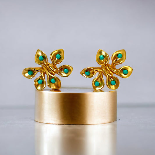 Gold Turquoise Earrings