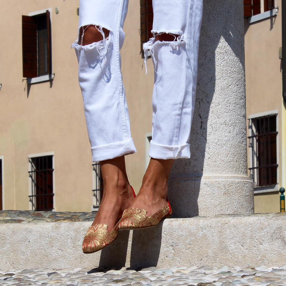 Ballet Flat Shoes, Lilian of Banaras Red Ballet Flats - Boté A Mano