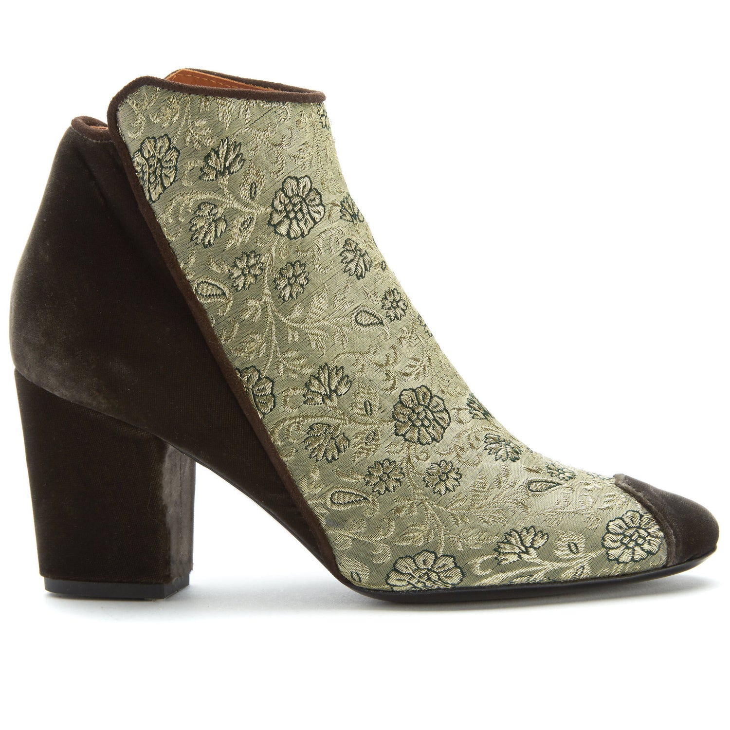 Heel Ankle Boots, Gold Rose of Banaras Ankle Boots - Boté A Mano