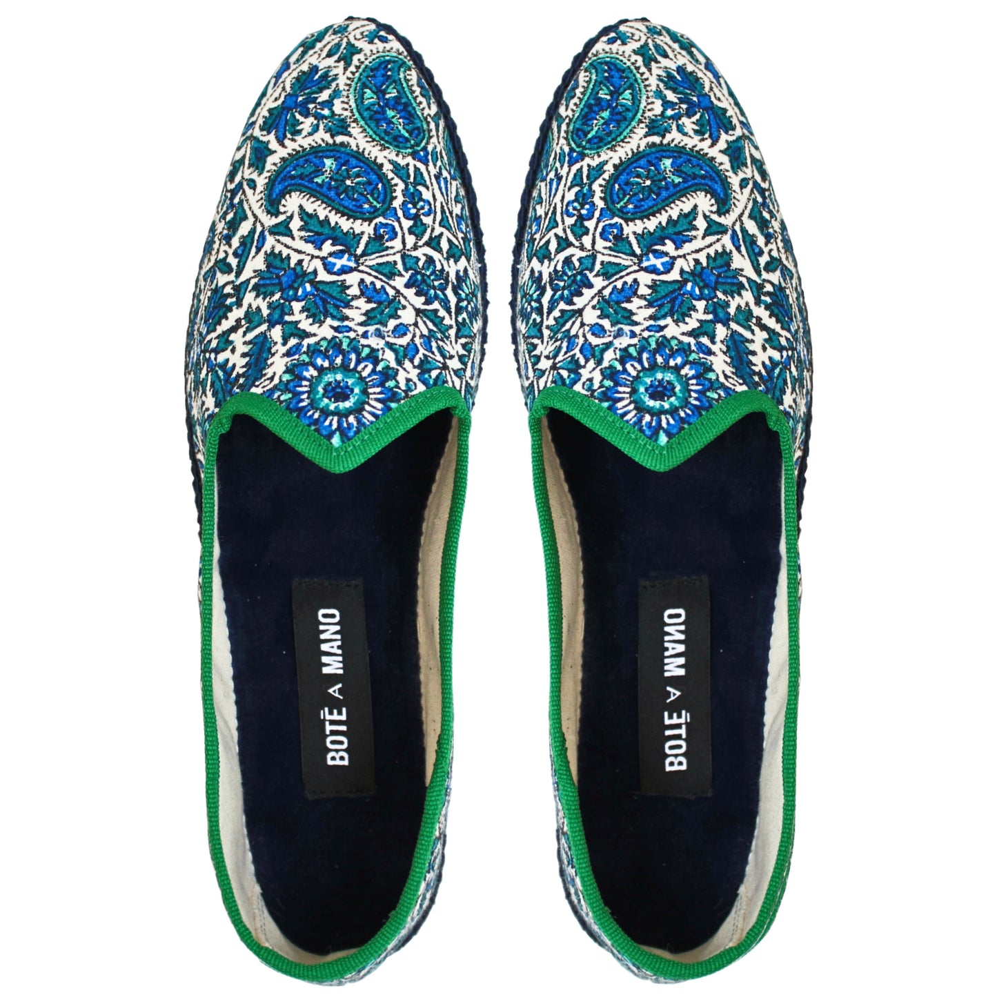 Pantofole veneziane floreali blu 'Bâdum' 