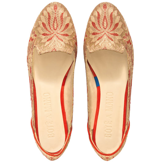 Ballet Flat Shoes, Lilian of Banaras Red Ballet Flats - Boté A Mano