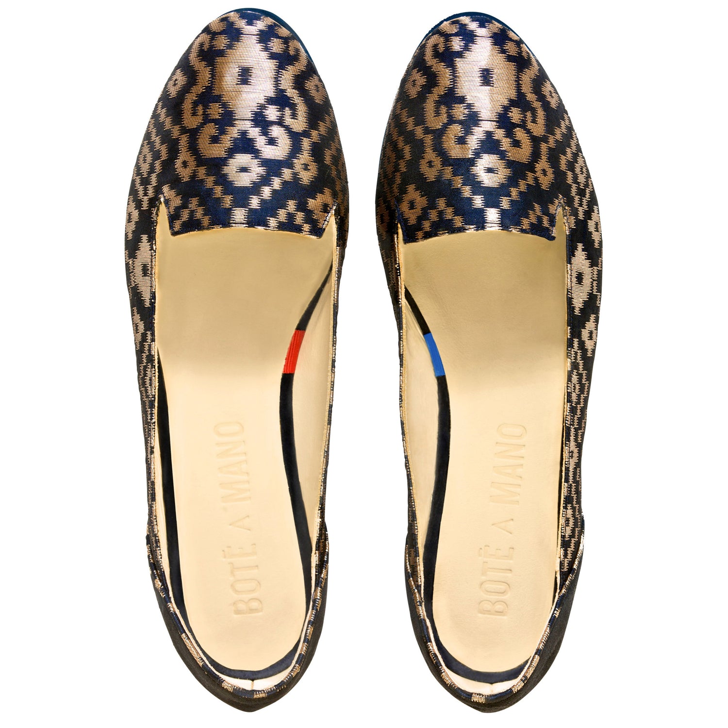 Ballet Flat Shoes, Midnight in Banaras (R) Blue Ballet Flats - Boté A Mano