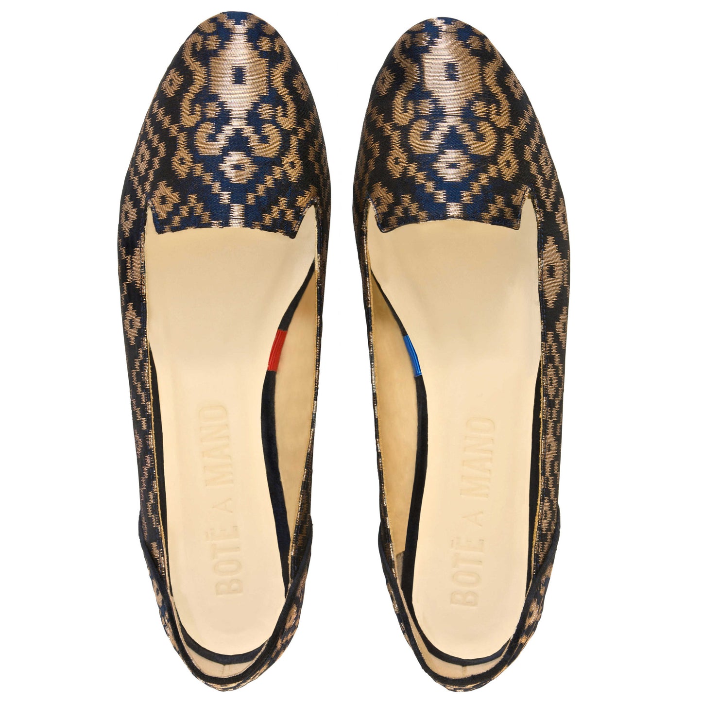 Ballet Flat Shoes, Midnight in Banaras Blue Ballet Flats - Boté A Mano