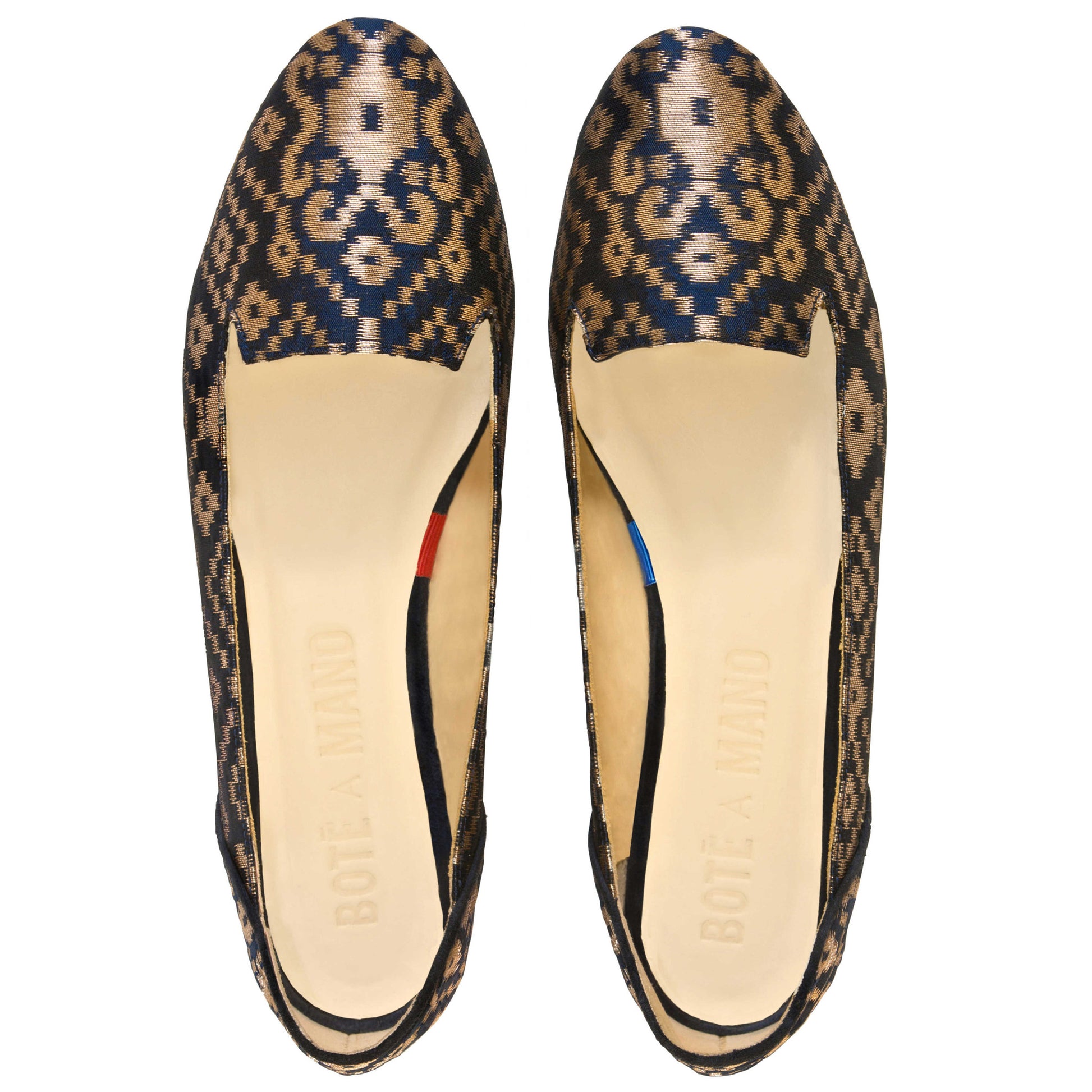 Ballet Flat Shoes, Midnight in Banaras Blue Ballet Flats - Boté A Mano