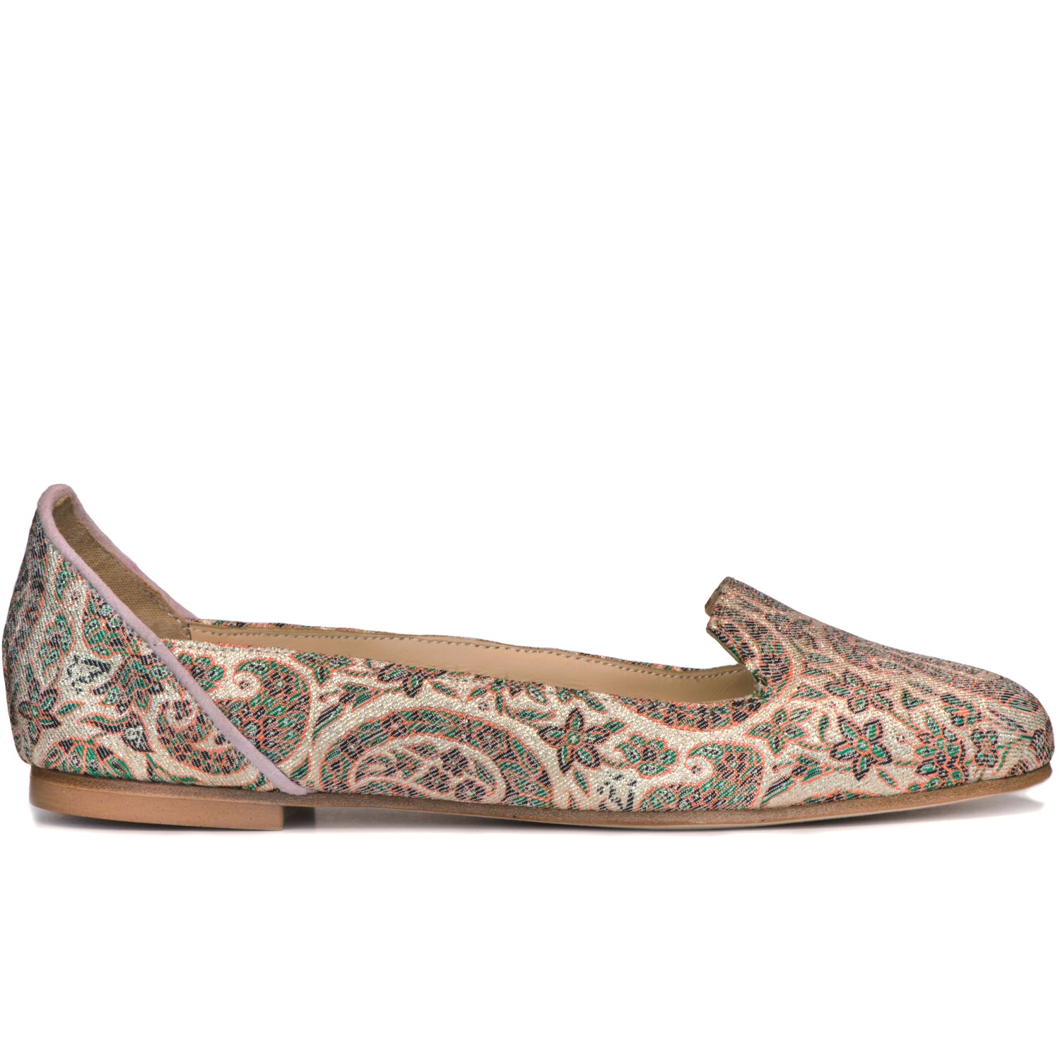 A MANO, Silver Flat Shoes, Women, Brocade, Made in Italy – Boté A Mano