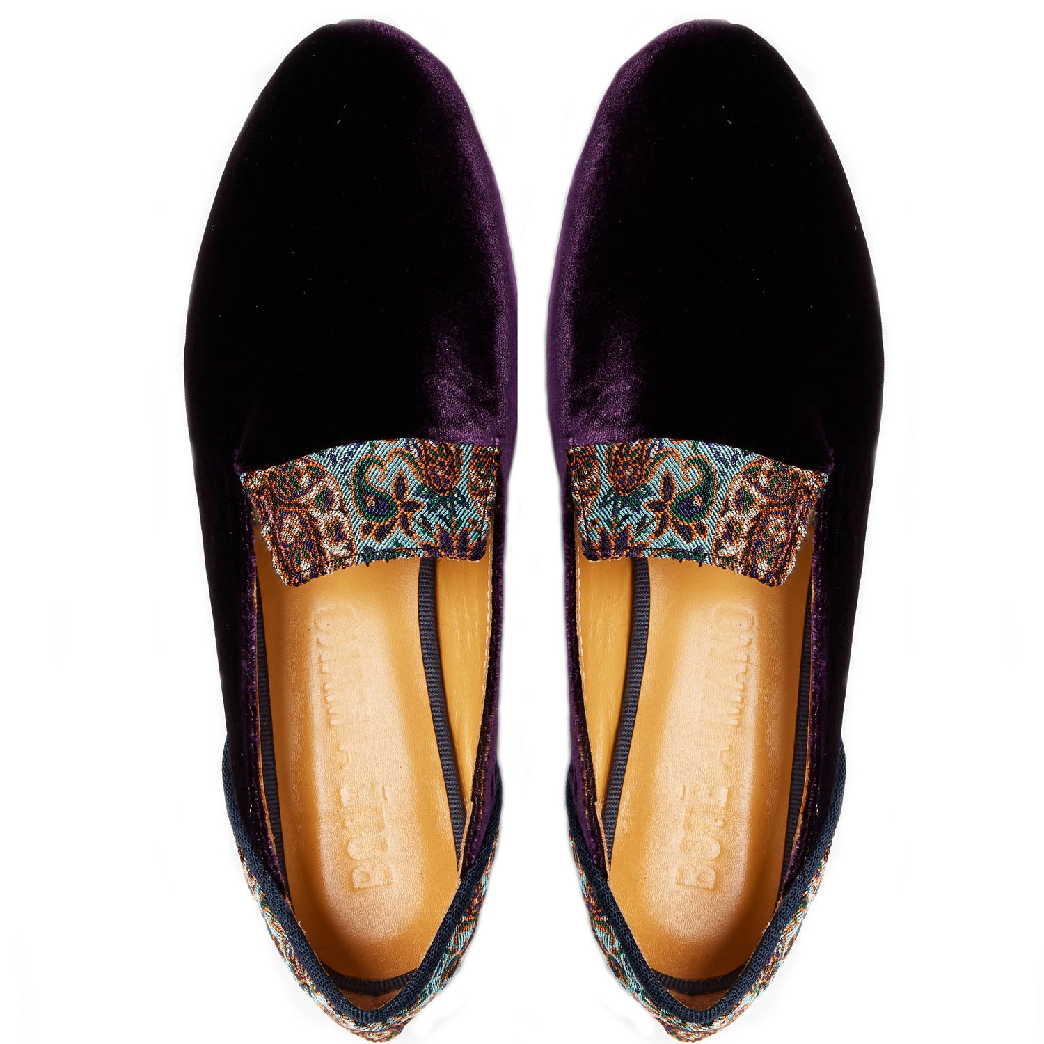 Loafers for Women, Persian Garden of Yazd Purple Velvet Loafers - Boté A Mano